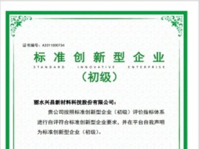 全縣首家！遂昌一企業(yè)通過國家級標準創(chuàng)新型企業(yè)認定